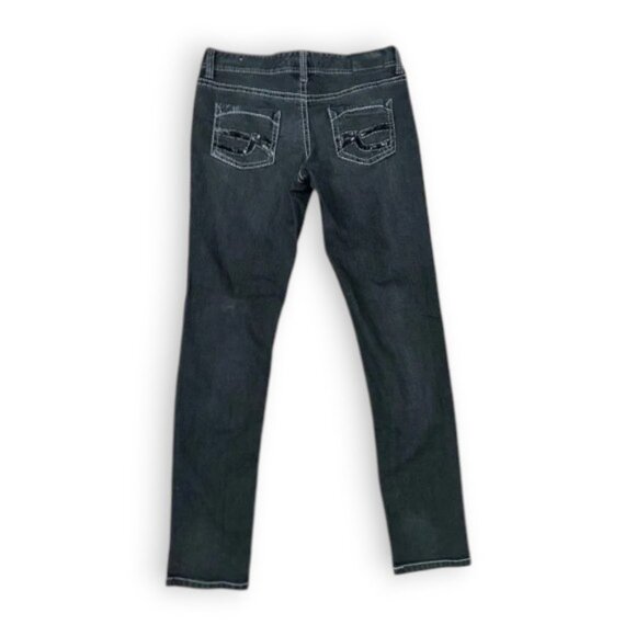 Maurices Charcoal Skinny Jeans With Embellished Pockets - Picture 2 of 4